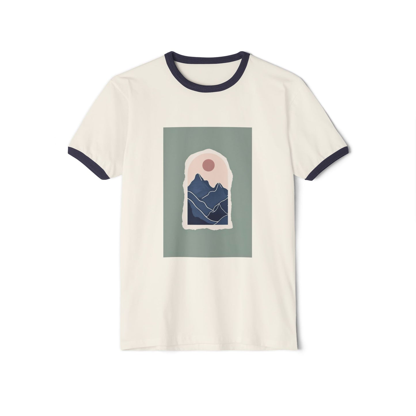 Mountain Sun Unisex Cotton Ringer T-Shirt, Casual Tee, Summer Wear, Gift for Him/Her, Nature Lover Shirt, Outdoor Adventure Clothing