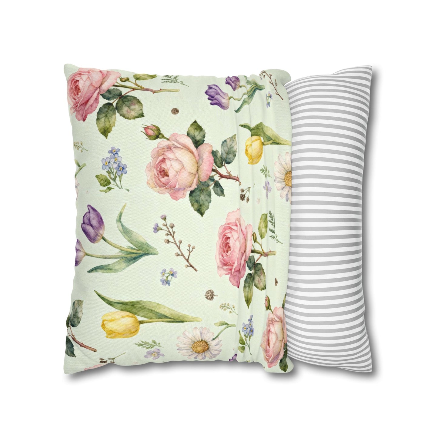 Floral Throw Pillow, Decorative Cushion Cover, Spring Home Decor, Gift for Mom, Accent Pillow for Living Room