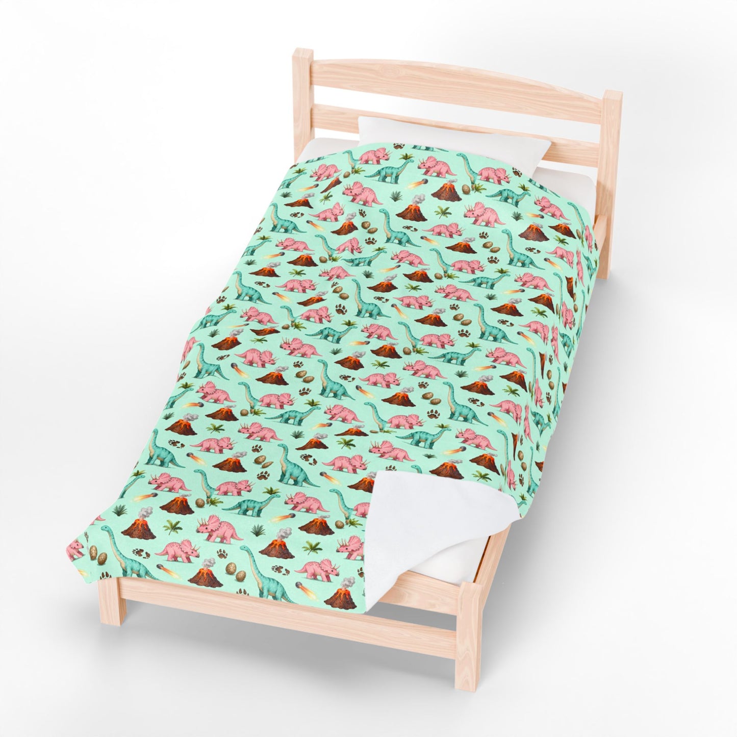 Dinosaur Print Plush Blanket - Cozy Kids Blanket, Nursery Decor, Birthday Gift, Soft Throw, Perfect for Indoor Snuggles