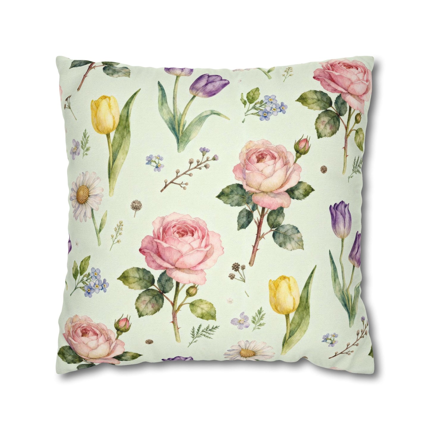 Floral Throw Pillow, Decorative Cushion Cover, Spring Home Decor, Gift for Mom, Accent Pillow for Living Room
