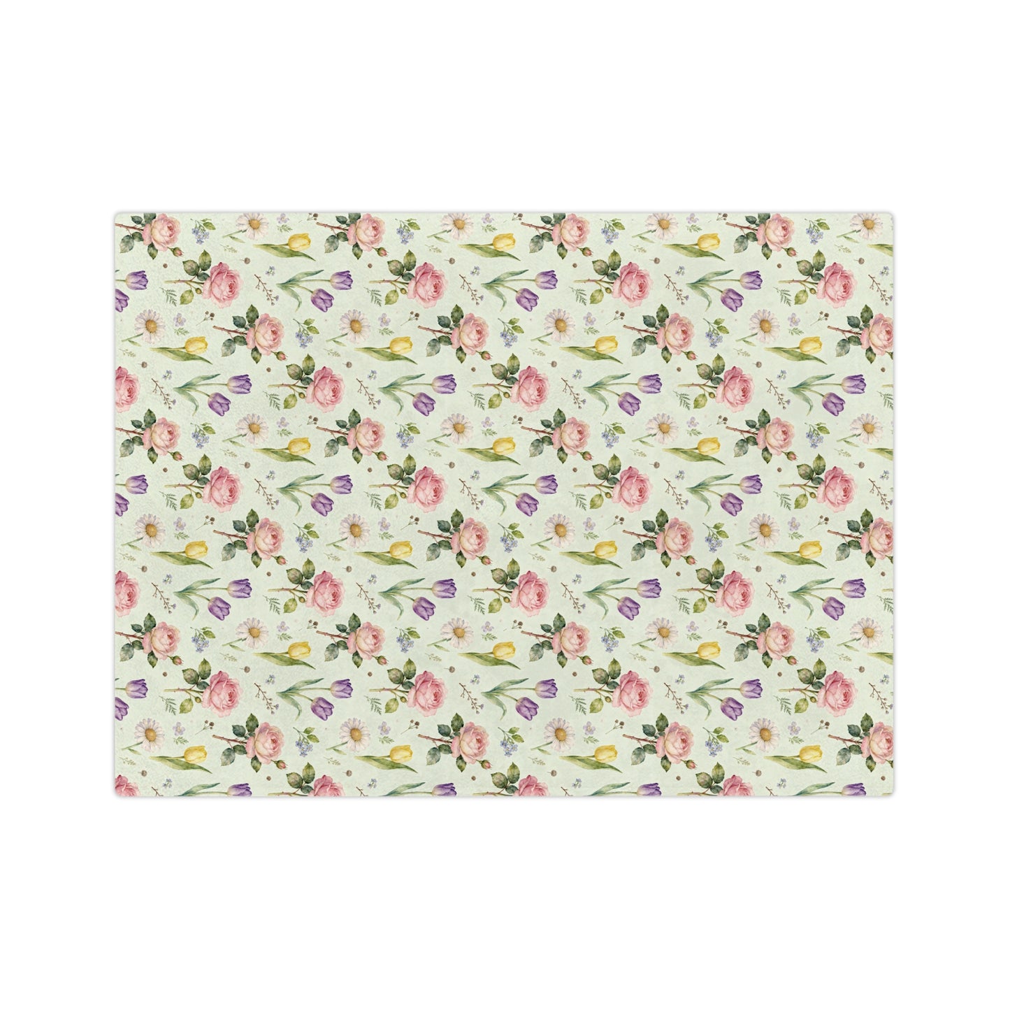 Floral Velveteen Microfiber Blanket, Cozy Throw, Soft Blanket for Home Decor, Spring Gift, Lightweight Comfort Blanket