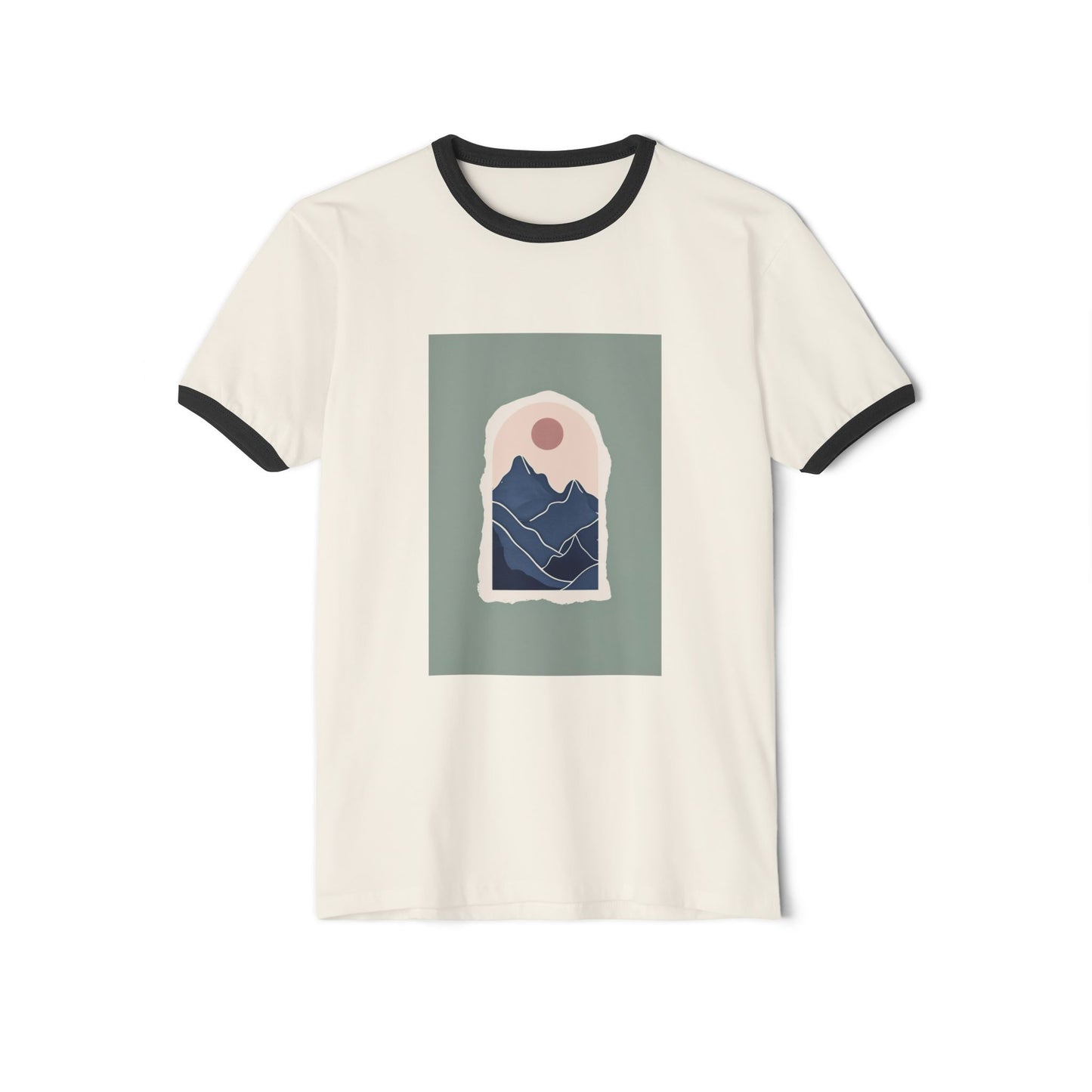 Mountain Sun Unisex Cotton Ringer T-Shirt, Casual Tee, Summer Wear, Gift for Him/Her, Nature Lover Shirt, Outdoor Adventure Clothing