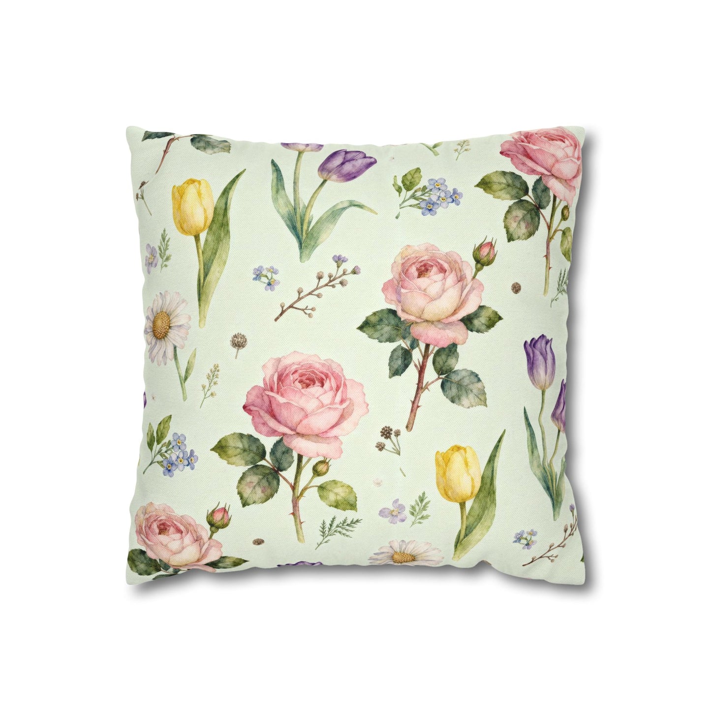 Floral Throw Pillow, Decorative Cushion Cover, Spring Home Decor, Gift for Mom, Accent Pillow for Living Room