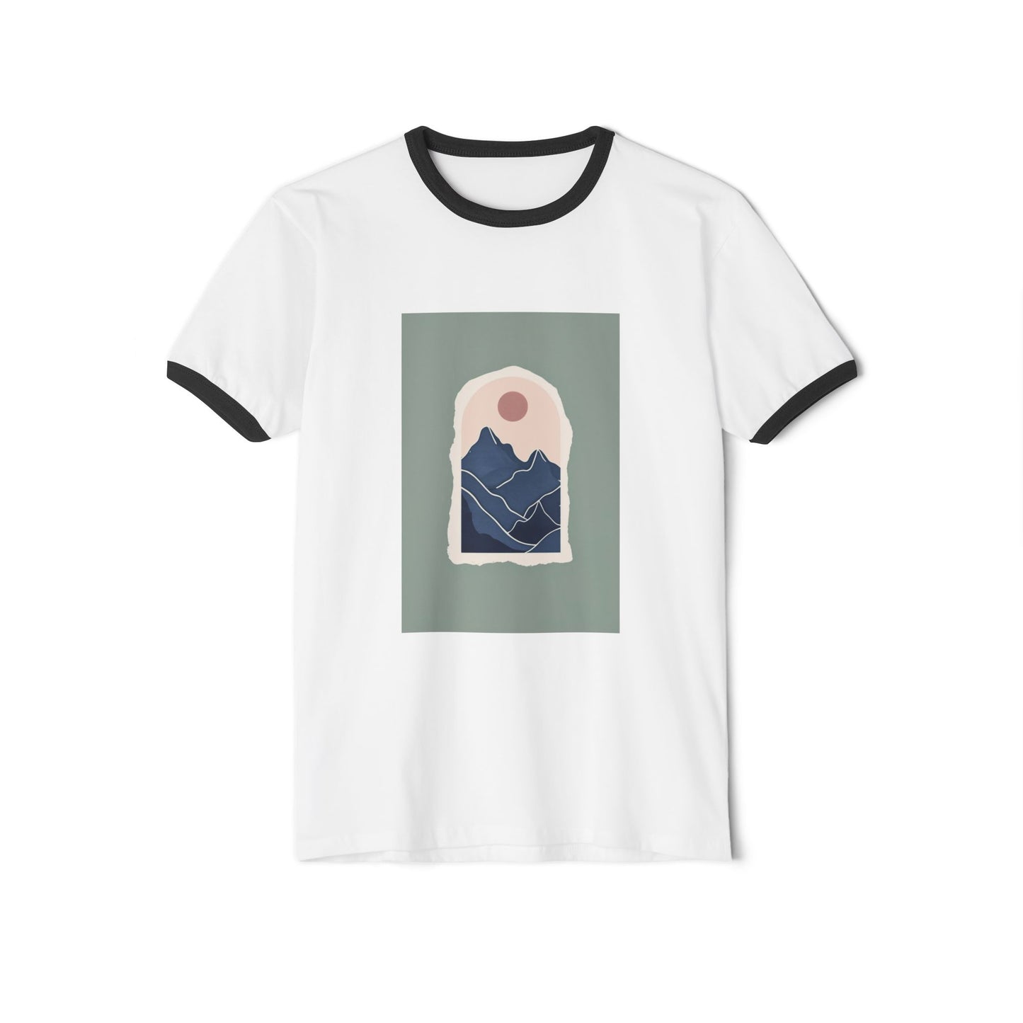 Mountain Sun Unisex Cotton Ringer T-Shirt, Casual Tee, Summer Wear, Gift for Him/Her, Nature Lover Shirt, Outdoor Adventure Clothing