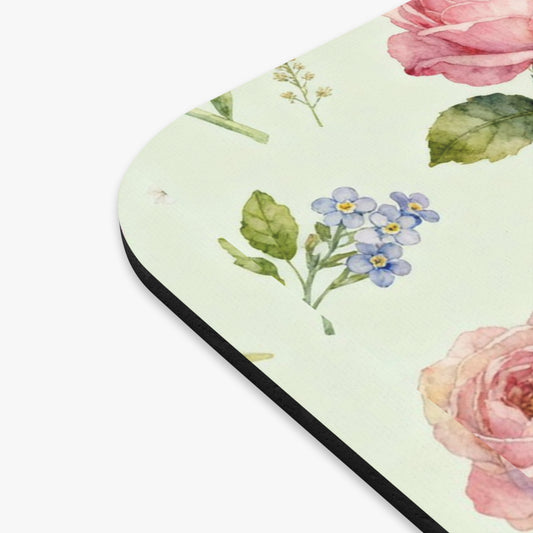 Floral Mouse Pad: Vintage Rose and Tulip Design, Perfect for Home Office, Gift for Her, Desktop Essentials, Mother's Day Decoration