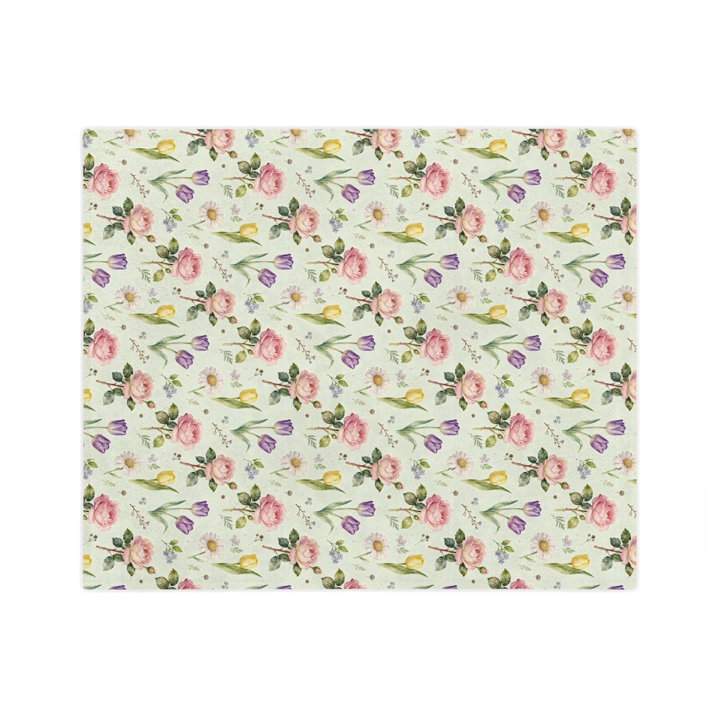 Floral Velveteen Microfiber Blanket, Cozy Throw, Soft Blanket for Home Decor, Spring Gift, Lightweight Comfort Blanket