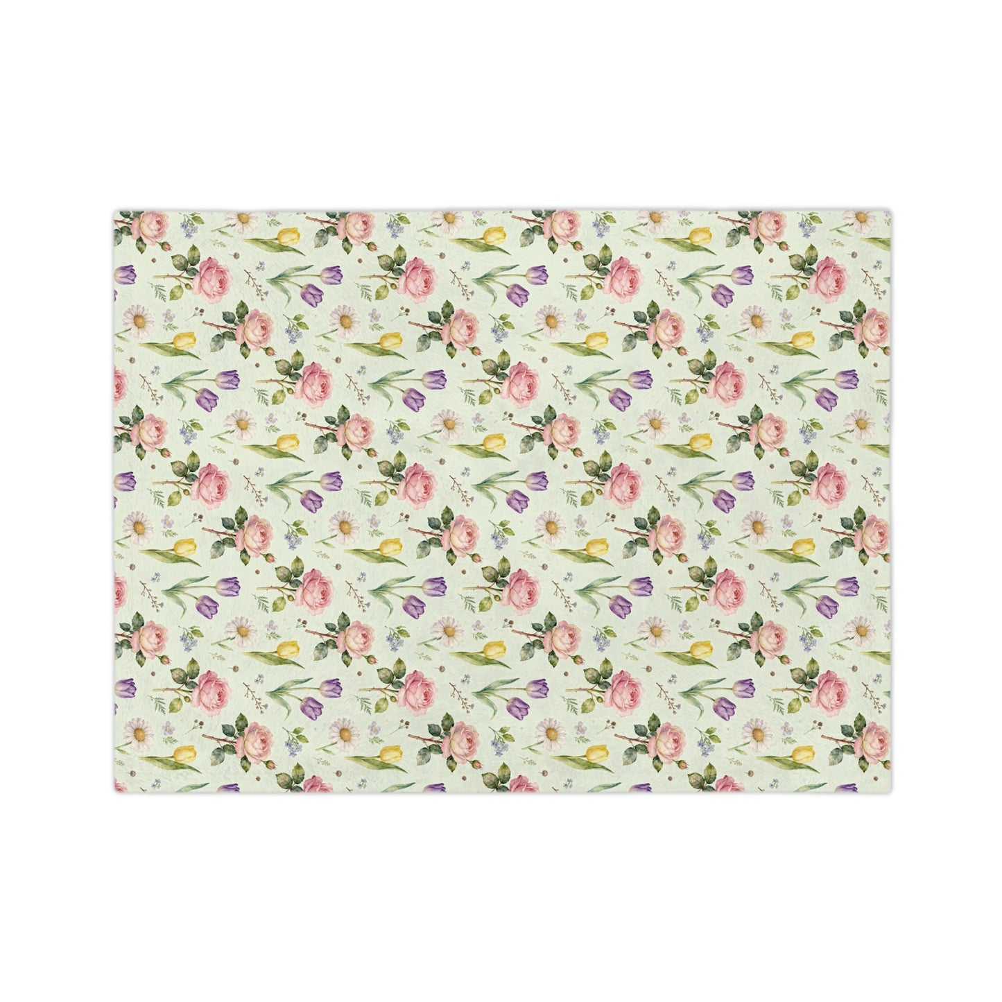 Floral Velveteen Microfiber Blanket, Cozy Throw, Soft Blanket for Home Decor, Spring Gift, Lightweight Comfort Blanket