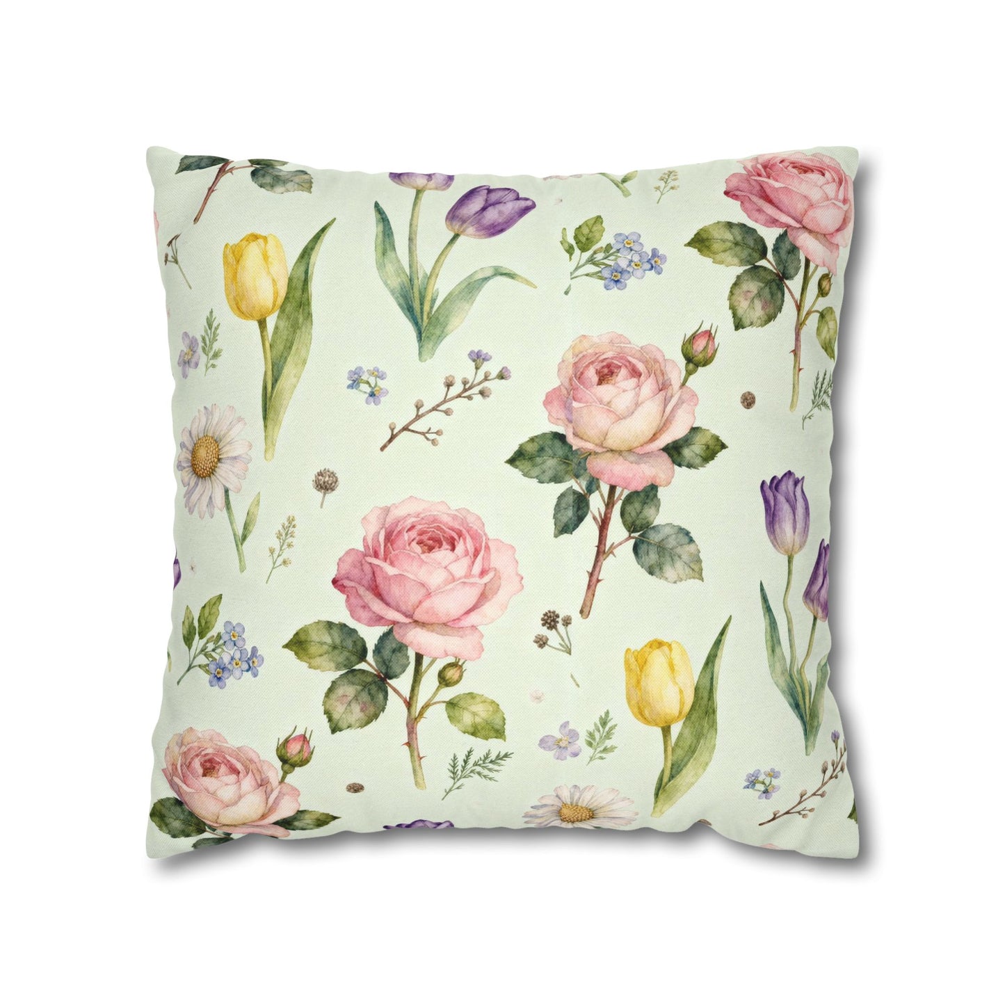 Floral Throw Pillow, Decorative Cushion Cover, Spring Home Decor, Gift for Mom, Accent Pillow for Living Room